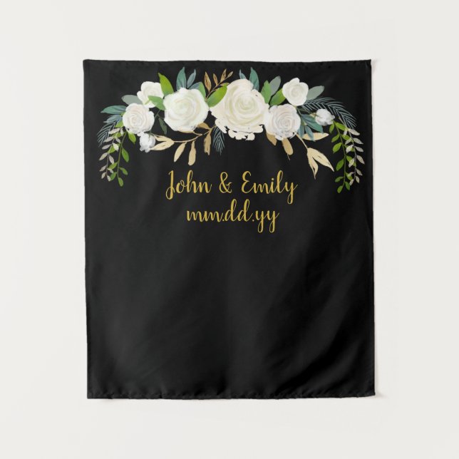 Greenery Ceremony Photo Booth Fall Wedding Decor Tapestry (Front)