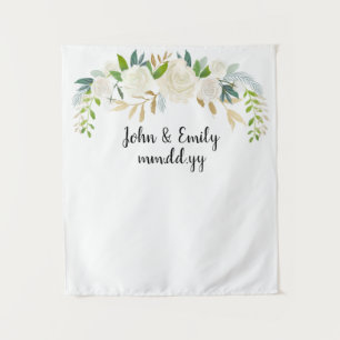 Greenery Ceremony Photo Booth Summer Wedding Decor Tapestry