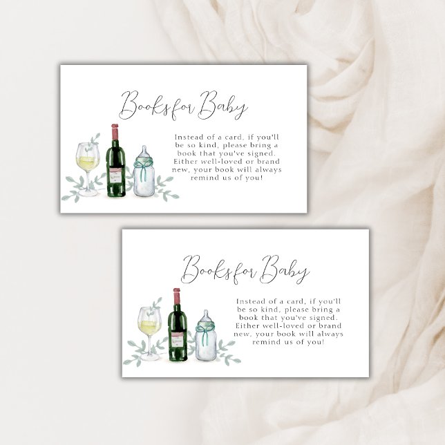 Greenery Champagne Sip & See Books for Baby Shower Enclosure Card (Greenery Champagne Sip & See Books for Baby Shower Enclosure Card)