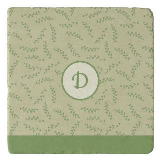 Greenery Chic Leaves Monogram Trivet