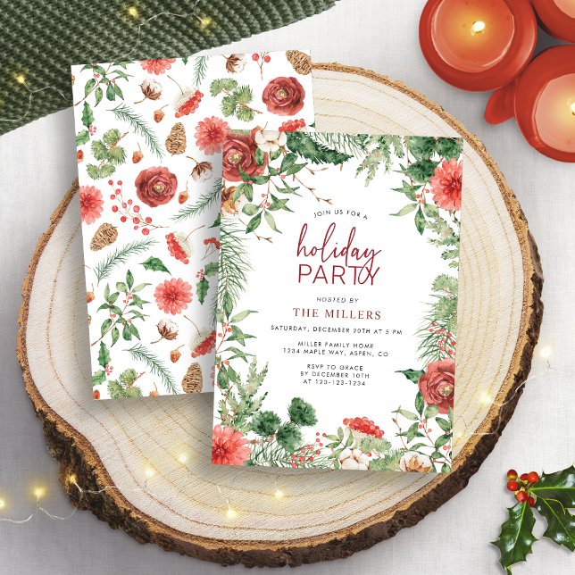 Greenery Christmas Holiday Party Invitation (Greenery Christmas Holiday Party Invitation
)