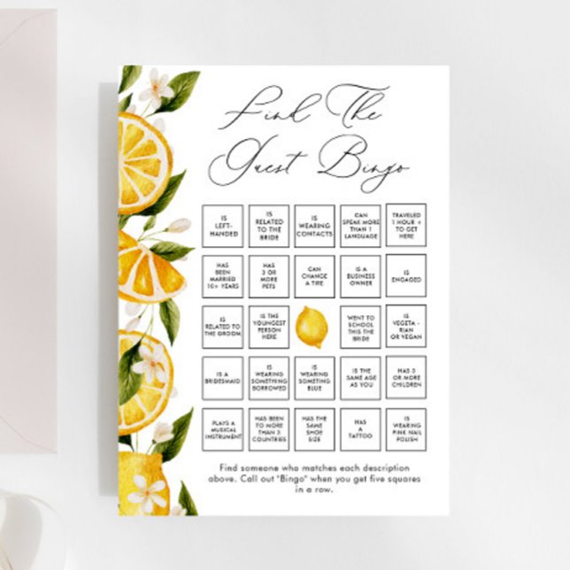 Greenery Citrus Find The Guest Bingo Game (Creator Uploaded)
