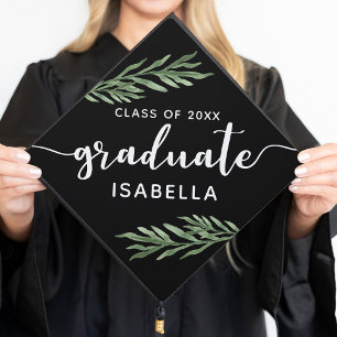 Greenery Class of 2026 Graduate Calligraphy Graduation Cap Topper
