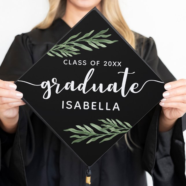 Greenery Class of 2026 Graduate Calligraphy Graduation Cap Topper (Creator Uploaded)