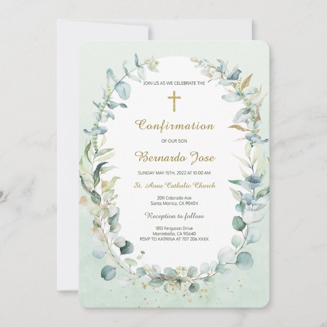 Greenery Confirmation Boy Template (Front)