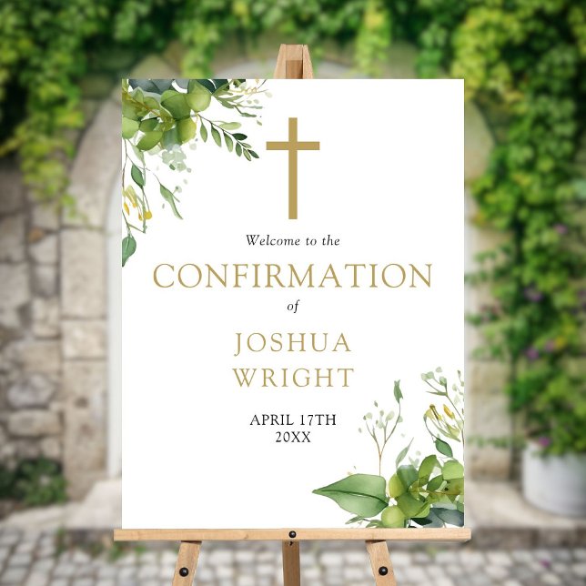 Greenery Confirmation Gold Welcome Sign (Greenery Confirmation Gold Welcome Sign)