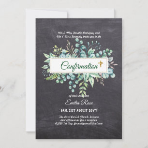 Greenery CONFIRMATION Invite Modern Double Sided