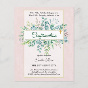 Greenery CONFIRMATION Invite Modern Double Sided Flyer