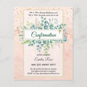 Greenery CONFIRMATION Invite Modern Double Sided Flyer