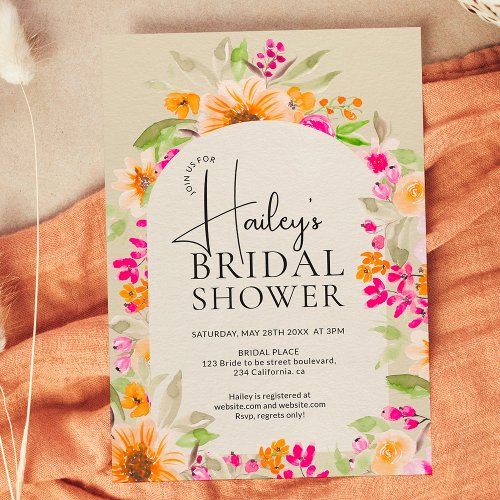 Greenery Country floral watercolor bridal shower Invitation