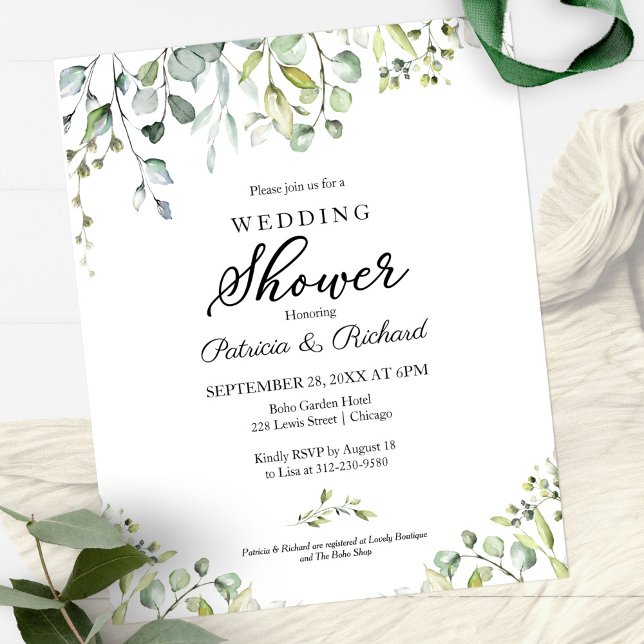 Greenery Couples Shower Budget Invitations (Creator Uploaded)