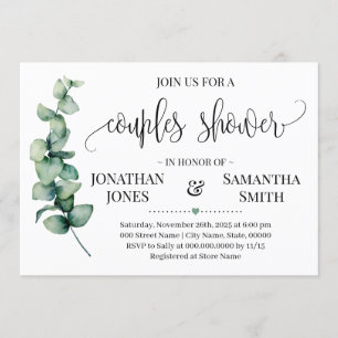 Greenery Couples Shower Minimalist modern Wedding Invitation