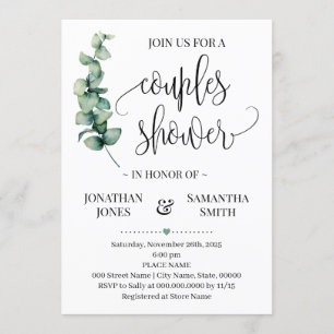 Greenery Couples Shower Minimalist Wedding shower Invitation