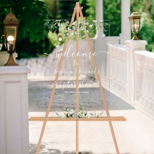 Greenery Couples Shower Welcome Sign