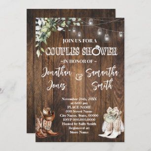 Greenery Couples Shower Western Country Wedding Invitation