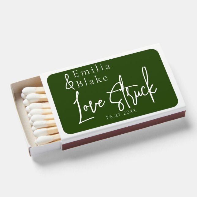 Greenery Custom Wedding Matchboxes (Front Open)