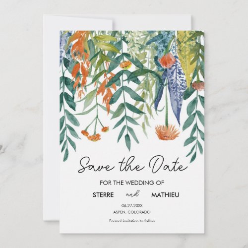 Greenery Custom Wildflowers  Save The Date