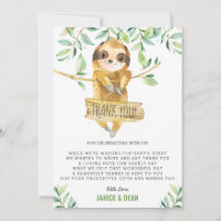 Greenery Cute Sloth Baby Shower Boy