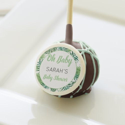 Greenery Cute Tropical Leaves Palm Baby Shower  Cake Pops