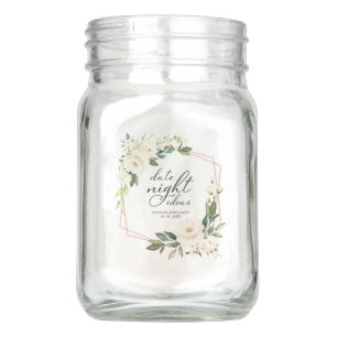 Greenery Date Night Jar Bridal Shower Wedding Jar