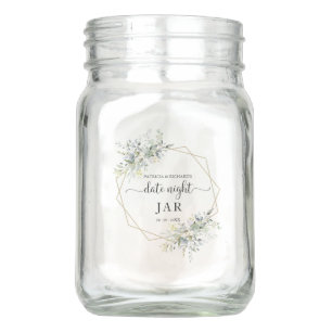 Greenery Date Night Jar Bridal Shower Wedding Jar