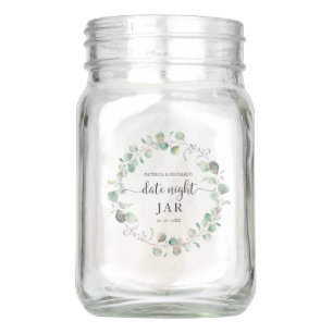 Greenery Date Night Jar Bridal Shower Wedding Jar