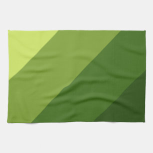 Greenery Diagonal Stripes Kitchen Towel