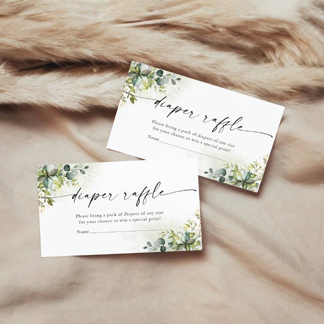 Greenery Diaper Raffle Enclosure Card (Creator Uploaded)