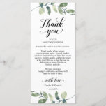 Greenery, Dinner Place Setting Thank You Card<br><div class="desc">This is the Modern beautiful Elegant Greenery, in Black font, Place Setting Thank You Cards. Share the love and show your appreciation to your guests, when they sit down at their seat and read this personalised charming thank you place setting card. It's a wonderful way to kick off your special...</div>