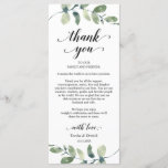 Greenery, Dinner Place Setting Thank You Card<br><div class="desc">This is the Modern beautiful Elegant Greenery, in Black font, Place Setting Thank You Cards. Share the love and show your appreciation to your guests, when they sit down at their seat and read this personalised charming thank you place setting card. It's a wonderful way to kick off your special...</div>