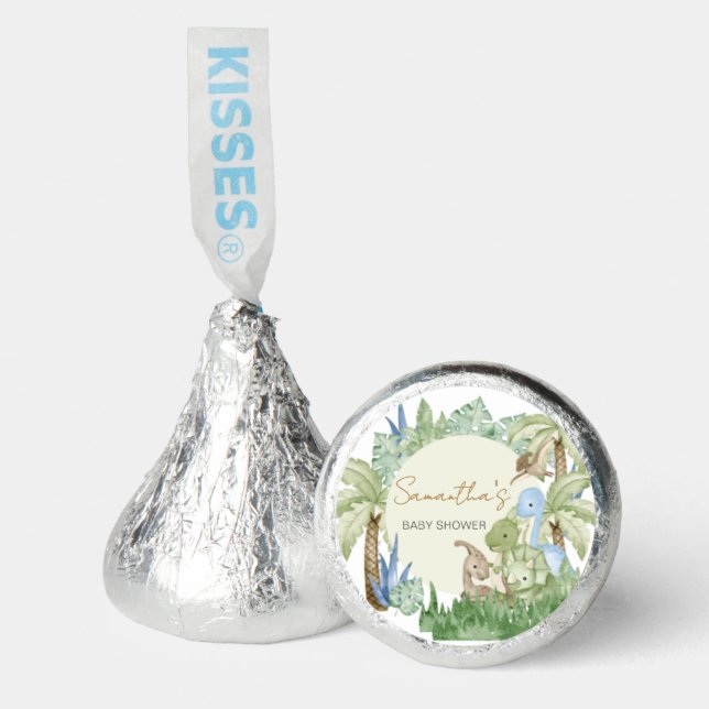 Greenery Dinosaur Baby Shower  Hershey®'s Kisses® (Front)