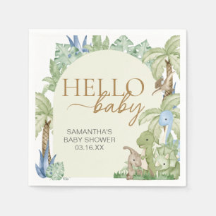 Greenery Dinosaur Baby Shower Napkins