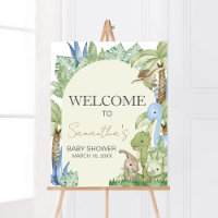 Greenery Dinosaur Baby Shower Welcome