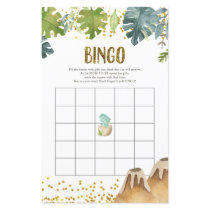 Greenery Dinosaur Watercolor Bingo Game