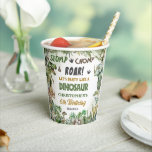 Greenery Dinosaurs Jurassic Boy Birthday Party  Paper Cups<br><div class="desc">Personalize these roar-some Dinosaur Birthday Party paper cups with your own wording and details easily and quickly, simply press the Edit Using Design Tools button to further re-arrange and format the style and placement of the text. Featuring watercolor tyrannosaurus, triceratops, brontosaurus, spinosaurus and Jurassic greenery. (c) The Happy Cat Studio...</div>