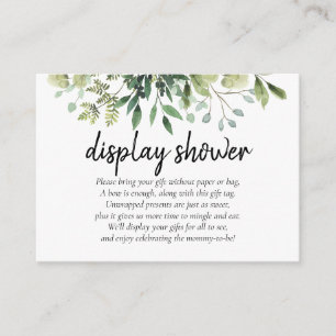 Greenery Display Shower Gift Request Enclosure Card