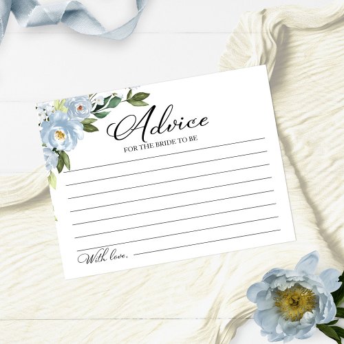 Greenery Dusty Blue Bridal Shower Advice Cards