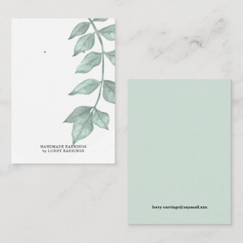 Greenery  Earring Display  Business Card