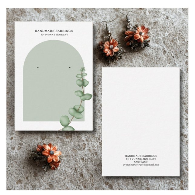 Greenery Earring Display Holder Business Card (Creator Uploaded)
