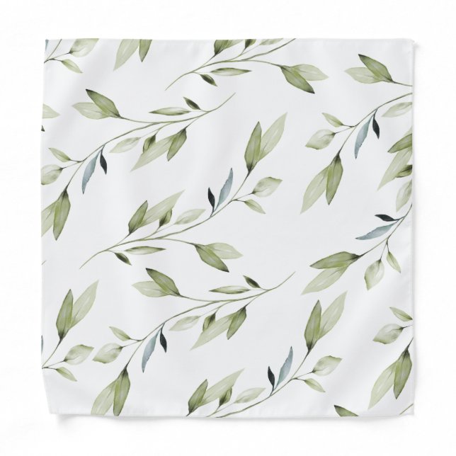 Greenery Elegance Pocket Square Bandana (Front)
