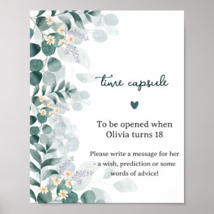 Greenery Elegant Eucalyptus Time Capsule Poster