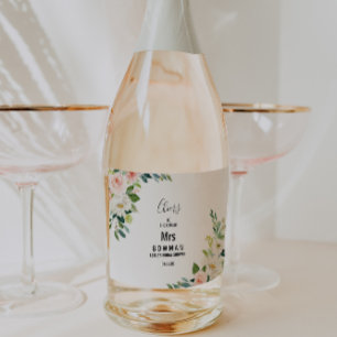 Greenery Elegant Floral Bridal Shower Sparkling Wine Label