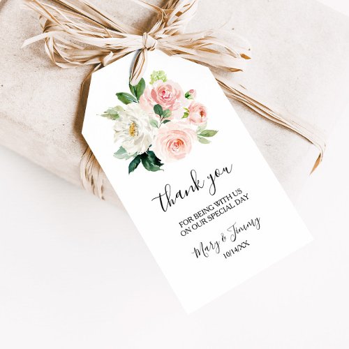 Greenery Elegant Floral Thank You Gift Tags
