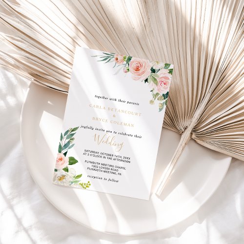 Greenery Elegant Floral Wedding Invitation