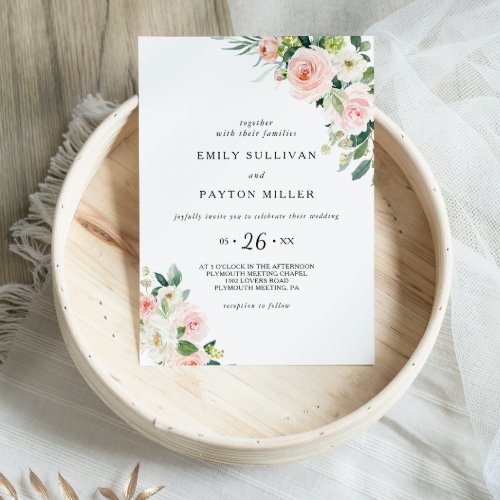 Greenery Elegant Floral Wedding Invitation