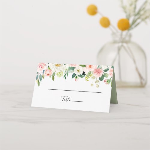 Greenery Elegant Floral Wedding Place Card