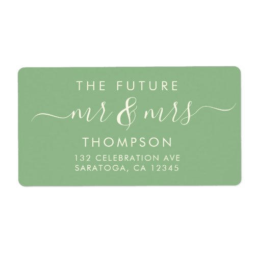 Greenery Elegant Green Future MR and MRS Address Label