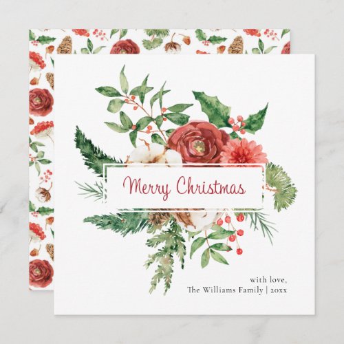 Greenery Elegant Merry Christmas Card