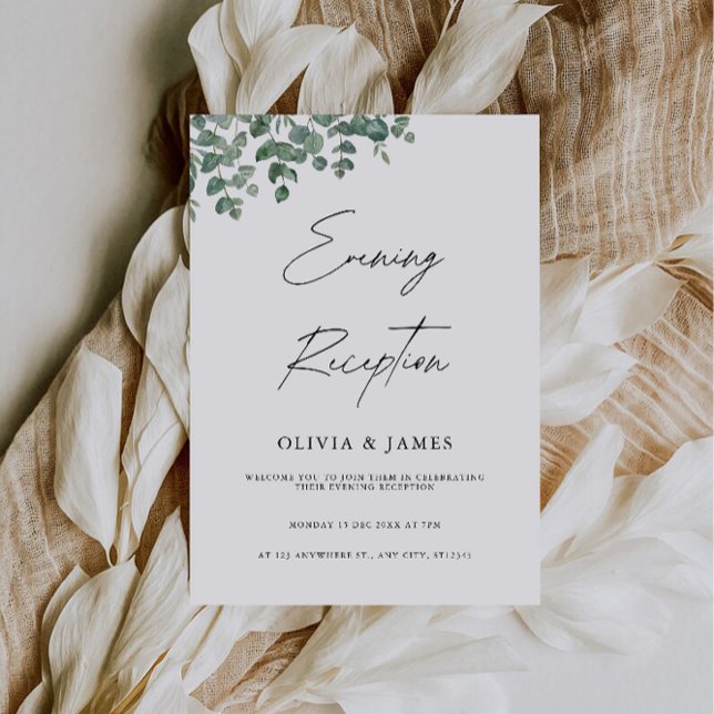 Greenery Elegant Minimalist Evening Reception Invitation (Greenery Elegant Minimalist Evening Reception Invitation)