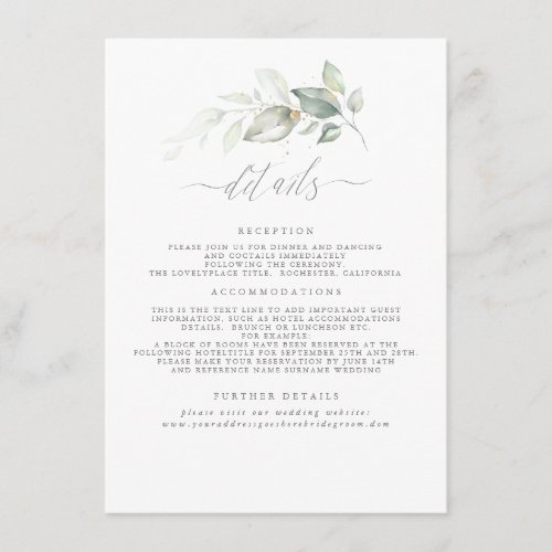 Greenery Elegant Romantic Wedding Details